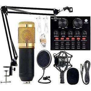 Gen Podcast Microphone Bundle, BM-800 Condenser Mic With Live Sound Card Kit