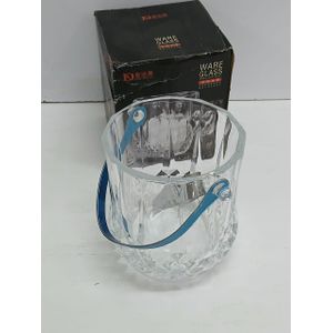 : Portable Crystal Glass Ice Bucket with Elegant Handle