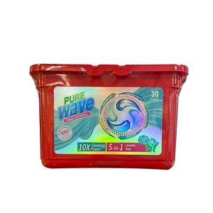 Pure Wave Laundry Pods (30pcs per pack) – 5-in-1 Washing Machine Detergent, 10X Cleaning Power, Color Protection & Fresh Fragrance