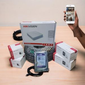 Hikvision  4 Turbo HD 1080P Full HD 2MP Low Power Consumption Smooth Video Capture CCTV Cameras Complete Full System Kit -500GB Harddisk