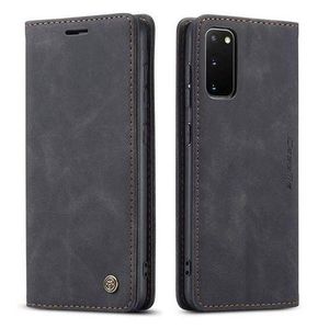 Caseme Wallet Flip Case, Retro Leather All-Round Protection Flip Cover Case For Samsung Galaxy S20