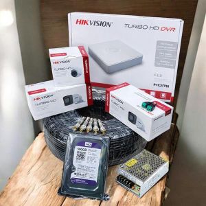 Hikvision  3 1080P Full HD 2MP Cost Effective Stable Performance CCTV Cameras Complete System Kit With 4 Channel DVR Machine+50M Coaxial Cable