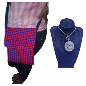 A rose pocket watch and a blue pink maasai sling bag combo