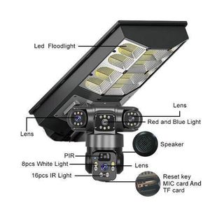 Triple Lens view Solar 4G Floodlight CCTV Camera – 12MP Smart Wireless Security with Night Vision, Motion Detection & Two-Way Audio