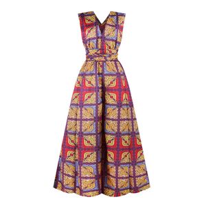 Fashion African Fashion Print Patchwork Dress Women Clothes Pocket