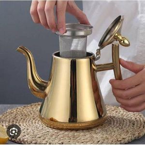 2ltrs tea pot with filter gold thicker stainless steel