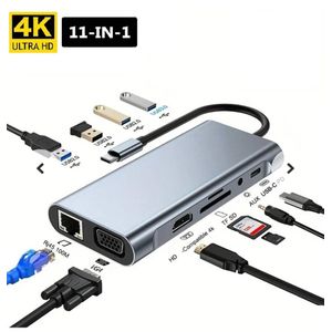 11 in 1 USB Type C 3.0 Hub - Multiport Adapter With RJ45 HDMI Ethernet USB 3.0 VGA P2 - Compatible with MacBook Pro/Air and Windows