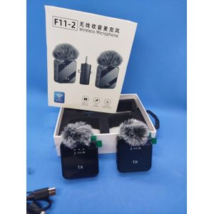 F11-2 Lavalier Microphone Dual Wireless for DSLR & iPhone Recordings