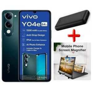 Vivo Y04e, 4G, 6.74", 4GB RAM + 64GB ROM Storage, (Dual SIM), 5500mAh, (1 YEAR WARRANTY) - Jade Green + FREE GIFTS INCLUDED