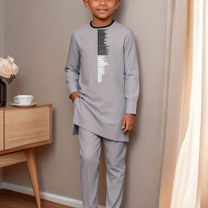 Light Grey Heritage Rhythm Ensemble - A Modern African Statement of Elegance, Craftsmanship, and Youthful Distinction