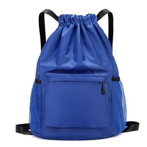 High Quality Lightweight  Hiking Backpack Royal Blue Waterproof Wear- resistant Oxford Drawstring  Bag For Holding Cups For Men Women Travel