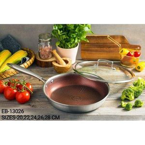 Edenburg S.Steel Frying Pans with Lid-26cm
