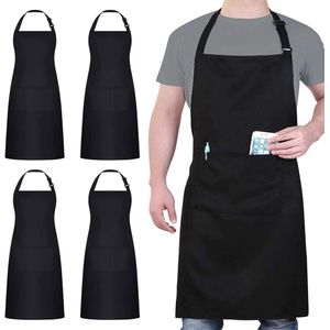 Waterproof Kitchen Apron with Pocket – Durable Cooking & Salon Apron (Black)