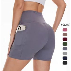 Women’s Grey High-Waist Biker Shorts with Pockets – Yoga, Gym & Cycling