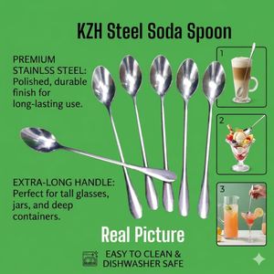 Steel soda/tea spoon 6pcs long