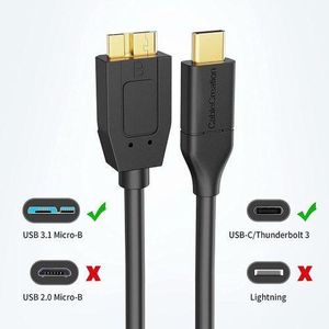 LASA  USB Micro B to Type C Cable 30cm - 10Gbps Data Transfer