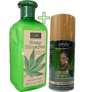 XHC Hèmp Shampoo + Sofnfree Cannabıs & Shea Butter Oil Sheen Spray