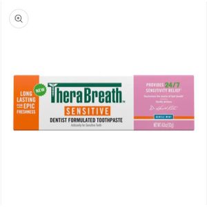 TheraBreath Sensitive Toothpaste, 24/7 Sensitivity Relief with Fluoride for Anticavity Protection, Gentle Mint