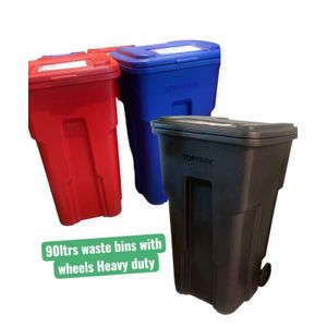 Heavy Duty 90L Waste Bin with wheels – Large Outdoor & Indoor Use