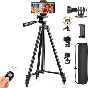 Universal Aluminum Camera Smartphone Tripod Stand with Carry Bag and Phone Holder Clip
