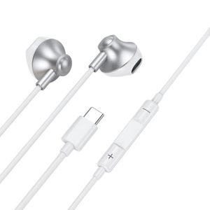 High-Fidelity Noise-Canceling Wired Gaming Headset, In-Line Controls, Type-C Connector, 1.2m Cable Length, White