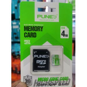 Punex 4GB Micro SDHC Memory Card with Adapter – Class 10, High-Speed, Durable Storage for Smartphones, Cameras, Tablets & Dashcams