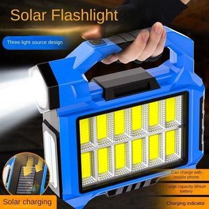 Portable solar high-intensity flashlight, ultra-bright rechargeable searchlight,night market light,working lamp,driver light,camping light