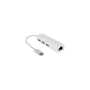 USB Type C 3.1 to RJ45 Ethernet with 3 USB 2.0 Hub Ports For MacBook