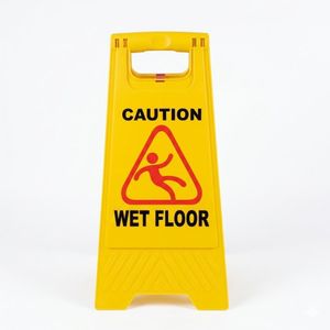 Wet Floor Safety Sign. Heavy-Duty Folding - High-Visibility Yellow A-Frame Caution/Warning Board