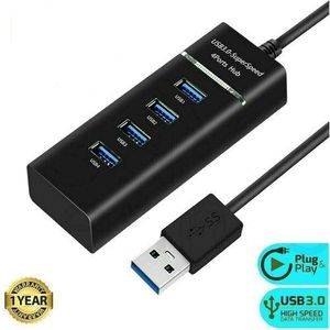 USB HUB 4-Port USB 3.0 Splitter Adapter - High Speed, Black