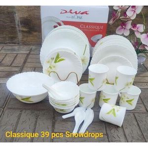 39 Pieces Snow Drop Dinner Set