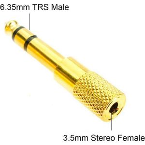 Stereo Audio Adapter, Gold Plated 6.35mm (1/4 inch) Male to 3.5mm (1/8 inch) Female Stereo Headphone Connector Adapter for AUX, Guitar, Amplifier, Headphone