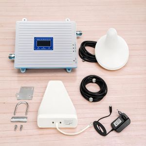 Easy Setup LTE Repeater Tri Band GSM Mobile Cell Phone Networks Signal Booster 