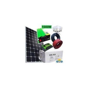Sunnypex  400 Watts Solar Panel Special All Weather Fullkit + 200AH Battery + 1000Watts Solar Inverter + 30 Ah Charge Controller+5 Bulbs + Dropping Cable