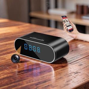 APP Remote View Upto 128GB Memory Card Supports 1080P Full HD 4K Home and Office Security Surveillance Monitoring Alarm Mini Table Clock WiFi Spy Hidden Camera Audio Video Recorder