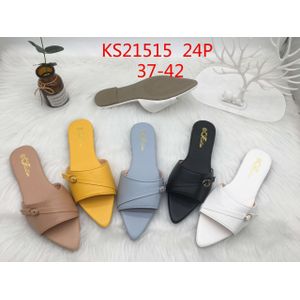 Fashion Women Slippers Strappy Mule High Heels Slippers Sandals-Apricot