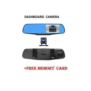 Dashboard Camera 4.3 Inch Car DVR Mirror Car Plus Free Memory Card - BLACK