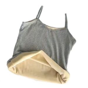 Tank Tops for Women with Shelf Bra Winter V-Neck Thermal Fleece