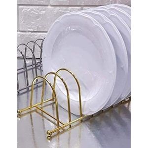 Metallic golden 7 slot plate holder suze 32x10x9cm 