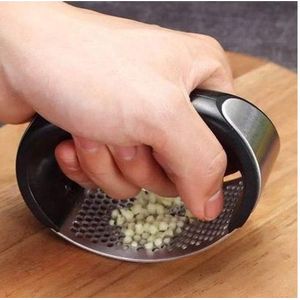 Multi-Function Manual Ring Garlic Press - Stainless Steel Ginger Crusher & Mincer