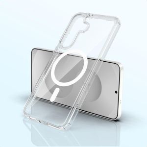 Clear Transparent MagSafe Silicone Case for Samsung Galaxy S25 – Shockproof, Anti-Yellow, Slim Protective Cover