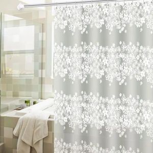 Semi transparent Bath shower Curtains waterproof bathroom flowers design