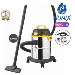 Nunix NUVC 15L Wet & Dry Vacuum Cleaner - 15L Powerful Suction for Spillages, Dust & Carpets, Ideal Home & Car Cleaning