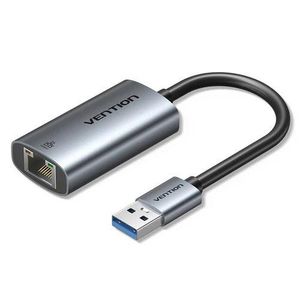 Vention USB-A to Gigabit Ethernet Adapter 0.15M, Gray, Aluminum Alloy Type – USB-A to RJ45 LAN Converter for Laptop, PC & High-Speed Wired Network Connection