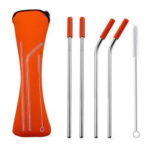 8.2x8mm Reusable Clear Glass Straws Set for Smoothie Milkshakes