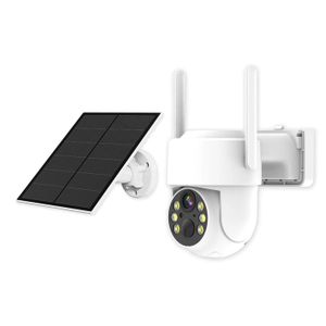 Outdoor video surveillance CCTV camera wifi solar panel built-in battery cloud data storage 