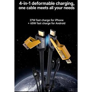 A Kenya Bestseller: 4-in-1 Data Cable - Super Fast Charging, PD 65W Universal High-Power Data Transmission Cable