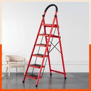 Heavy duty Aluminum 6 Step Ladder, Multipurpose Step Ladder Folding Ladder with Soft Handgrip and Wide Anti-Slip Pedal, Step Stool Portable Lightweight Foldable Stepladder for Home,Kitchen,Library Office and warehouse