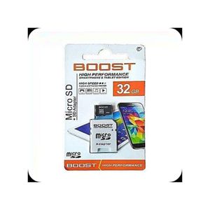 Boost 32GB Micro SD Card - Black, Waterproof, Shockproof Black