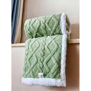 Quality Green Fleece Sherpa Warm Woolen Throw Blanket